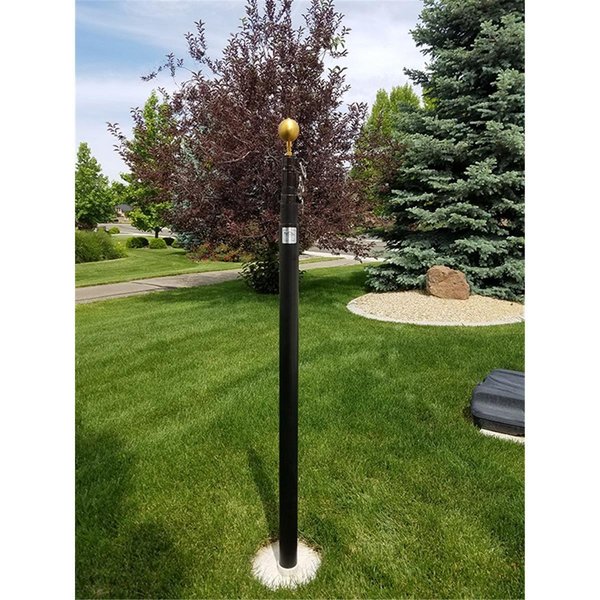 Coolcollectibles 15 ft Telescoping Flagpole Kit Bronze  Black CO1772783